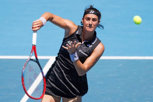 January 23, 2023: 4th seed CAROLINE GARCIA of France in action against MAGDA LINETTE of Poland on Rod Laver Arena in a Women s Singles 4th round match on day 8 of the 2023 Australian Open in Melbourne, Australia. Cal Media USA - ZUMAc04_ 20230123_zaf_c04_038 Copyright: xSydneyxLowx