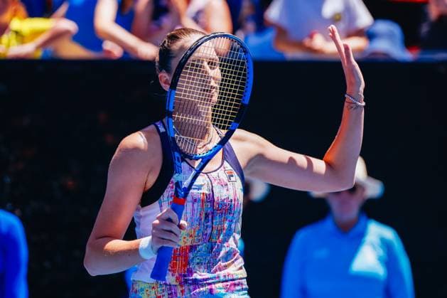 January 23, 2023, Melbourne, Victoria, Australia: MELBOURNE, AUSTRALIA - JANUARY 23: Karolina Pliskova of Czech Republic plays Shuai Zhang of China on day 8 of the 2023 Australian Open at Melbourne Park on January 23, 2023 in Melbourne, Australia. Melbourne Australia - ZUMAp121 20230123_zsp_p121_054 Copyright: xChrisxPutnamx