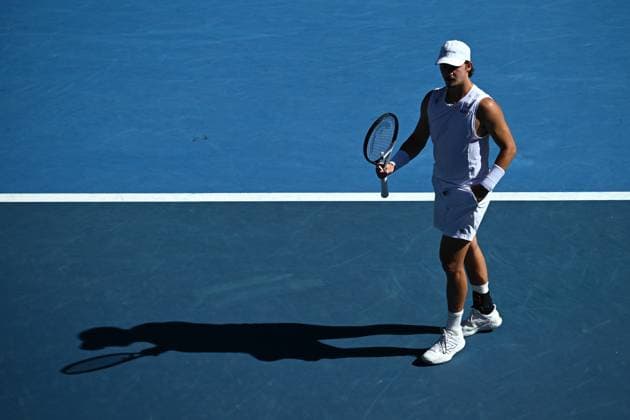TENNIS AUSTRALIAN OPEN, JJ Wolf of the United States during his match against Ben Shelton of the United States during the 2023 Australian Open tennis tournament at Melbourne Park in Melbourne, Monday, January 23, 2019. ( NO ARCHIVING, EDITORIAL USE ONLY, NO USE IN BOOKS WITHOUT CONSENT MELBOURNE VICTORIA AUSTRALIA  Copyright: xJOELxCARRETTx 20230123001755795178