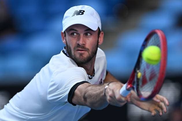 TENNIS AUSTRALIAN OPEN, Tommy Paul of the United States in action during his match against Roberto Bautista Agut of Spain during the 2023 Australian Open tennis tournament at Melbourne Park in Melbourne, Monday, January 23. ( NO ARCHIVING, EDITORIAL USE ONLY, NO USE IN BOOKS WITHOUT CONSENT MELBOURNE VICTORIA AUSTRALIA  Copyright: xLUKASxCOCHx 20230123001755803280