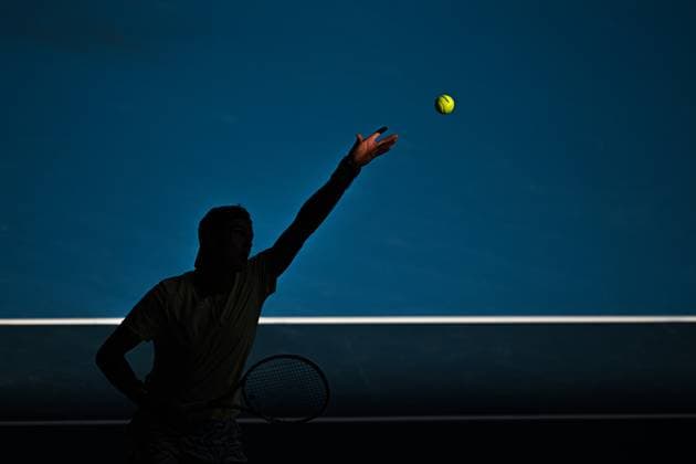 Mandatory Credit: Photo by James Gourley Shutterstock (13729780gs) Holger Rune in action during his fourth round match Australian Open, Day Eight, Tennis, Melbourne Park, Melbourne, Australia - 23 Jan 2023 Australian Open, Day Eight, Tennis, Melbourne Park, Melbourne, Australia - 23 Jan 2023 Copyright: xJamesxGourley Shutterstockx 13729780gs