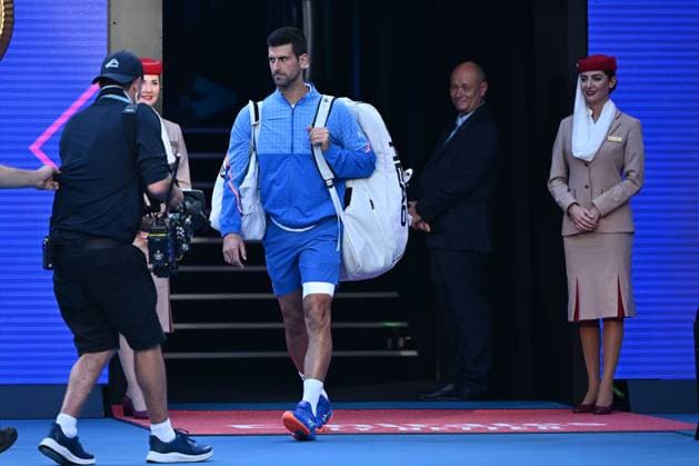 TENNIS AUSTRALIAN OPEN, Novak Djokovic of Serbia arrives for his match against Alex de Minaur of Australia during the 2023 Australian Open tennis tournament at Melbourne Park in Melbourne, Monday, January 23, 2019. ( NO ARCHIVING, EDITORIAL USE ONLY, NO USE IN BOOKS WITHOUT CONSENT MELBOURNE VICTORIA AUSTRALIA  Copyright: xJOELxCARRETTx 20230123001755811306