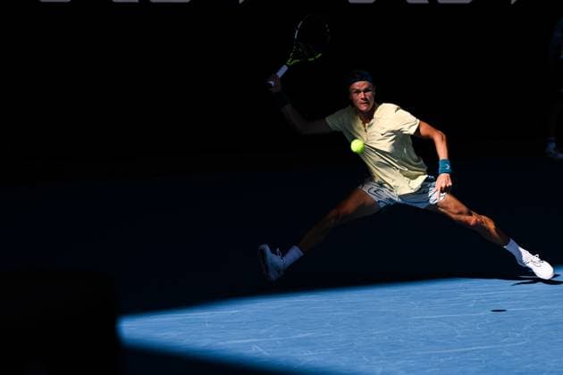 Mandatory Credit: Photo by James Gourley Shutterstock (13729780gd) Holger Rune in action during his fourth round match Australian Open, Day Eight, Tennis, Melbourne Park, Melbourne, Australia - 23 Jan 2023 Australian Open, Day Eight, Tennis, Melbourne Park, Melbourne, Australia - 23 Jan 2023 Copyright: xJamesxGourley Shutterstockx 13729780gd