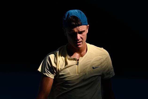 Mandatory Credit: Photo by James Gourley Shutterstock (13729780ge) Holger Rune reacts during his fourth round match Australian Open, Day Eight, Tennis, Melbourne Park, Melbourne, Australia - 23 Jan 2023 Australian Open, Day Eight, Tennis, Melbourne Park, Melbourne, Australia - 23 Jan 2023 Copyright: xJamesxGourley Shutterstockx 13729780ge