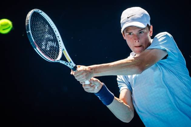 Alexander Blockx ATP, Tennis Herren 1306) pictured during a junior boys singles second round match between Belgian Blockx and Turkish Karahan at the Australian Open tennis Grand Slam, Monday 23 January 2023 in Melbourne Park, Melbourne, Australia. PATRICKxHAMILTON  x58662904x