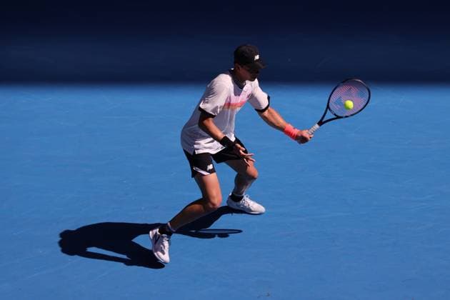 Ben Shelton of USA in action during Round 4 match between J.J. Wolf of USA and Ben Shelton of USA , Day 8 at the Australian Open Tennis 2023 at John Cain Arena, Melbourne, Australia on 23 January 2023. Copyright: xPeterxDovganx 34781863