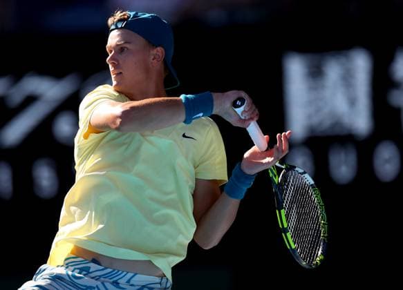 Mandatory Credit: Photo by Ella Ling Shutterstock (13729779dz) Holger Rune of Denmark in action Australian Open, Day Eight, Tennis, Melbourne Park, Melbourne, Australia - 23 Jan 2023 Australian Open, Day Eight, Tennis, Melbourne Park, Melbourne, Australia - 23 Jan 2023 Copyright: xEllaxLing Shutterstockx 13729779dz