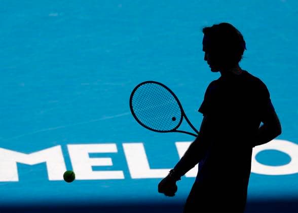 Andrey Rublev Silhouette, Australian Open 2023, Melbourne Park, Melbourne, Victoria, Australia Copyright: xJuergenxHasenkopfx