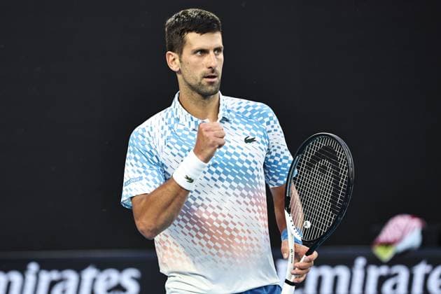 Novak Djokovic, SRB, during fourth round of 2023 Australian Open in Melbourne, 23 01 2023