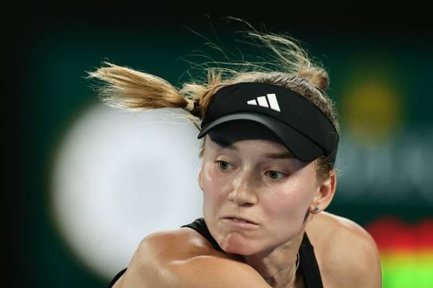 Elena Rybakina of Kazakistan in action against Jelena Ostapenko of Latvia during the Quarter Final, Day 9 at the Australian Open Tennis 2023 at Rod Laver Arena, Melbourne, Australia on 24 January 2023. Copyright: xPeterxDovganx 34781934
