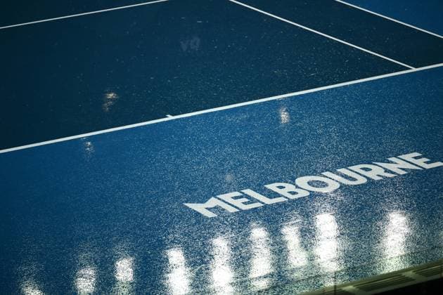 Mandatory Credit: Photo by James Gourley Shutterstock (13729783ap) Rain on the court stops play between Jelena Ostapenko and Elena Rybakina in their Quarter Final Match Australian Open, Day Nine, Tennis, Melbourne Park, Melbourne, Australia - 24 Jan 2023 Australian Open, Day Nine, Tennis, Melbourne Park, Melbourne, Australia - 24 Jan 2023 Copyright: xJamesxGourley Shutterstockx 13729783ap