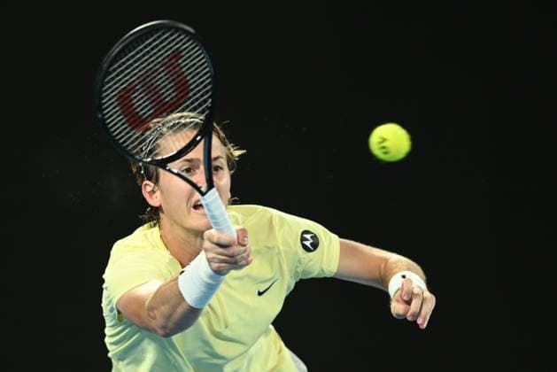TENNIS AUSTRALIAN OPEN, Sebastian Korda of the USA in action during his Quarterfinal match against Karen Khachanov at the 2023 Australian Open tennis tournament at Melbourne Park in Melbourne, Tuesday, January 24, 2023. ( NO ARCHIVING, EDITORIAL USE ONLY, NO USE IN BOOKS WITHOUT CONSENT MELBOURNE VICTORIA AUSTRALIA  Copyright: xJOELxCARRETTx 20230124001756063700