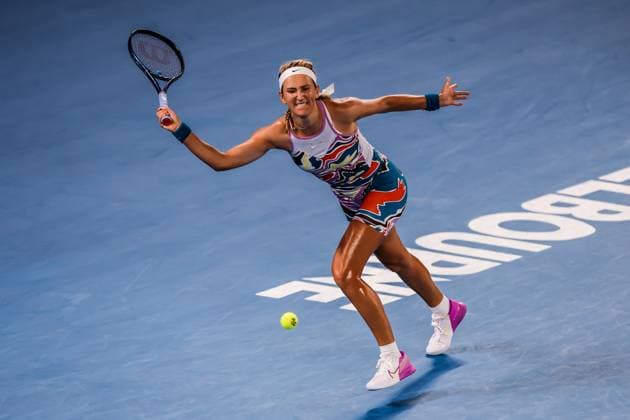 January 24, 2023, Melbourne, Victoria, Australia: MELBOURNE, AUSTRALIA - JANUARY 24: Victoria Azarenka of Belarus in action against Jessica Pegula of USA in quarter final action on day 9 of the 2023 Australian Open at Melbourne Park on January 24, 2023 in Melbourne, Australia. Melbourne Australia - ZUMAp121 20230124_zsp_p121_047 Copyright: xChrisxPutnamx