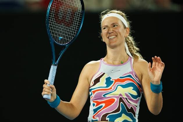January 24, 2023: 24th seed VICTORIA AZARENKA of Belarus in action against 3rd seed JESSICA PEGULA of the USA on Rod Laver Arena in a Women s Singles Quarterfinals match on day 9 of the 2023 Australian Open in Melbourne, Australia. Cal Media USA - ZUMAc04_ 20230124_zaf_c04_020 Copyright: xSydneyxLowx