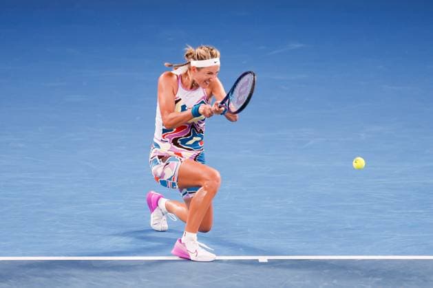 January 24, 2023, Melbourne, Victoria, Australia: MELBOURNE, AUSTRALIA - JANUARY 24: Victoria Azarenka of Belarus in action against Jessica Pegula of USA in quarter final action on day 9 of the 2023 Australian Open at Melbourne Park on January 24, 2023 in Melbourne, Australia. Melbourne Australia - ZUMAp121 20230124_zsp_p121_057 Copyright: xChrisxPutnamx