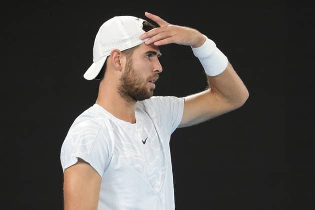 Karen Khachanov, RUS, during quarter finals of 2023 Australian Open in Melbourne, 24 01 2023