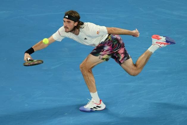 Stefanos Tsitsipas of Greece in action against Jiri Lehecka of Czech Republic in the Quarter Final match, Day 9 at the Australian Open Tennis 2023 at Rod Laver Arena, Melbourne, Australia on 24 January 2023. Copyright: xPeterxDovganx 34782078