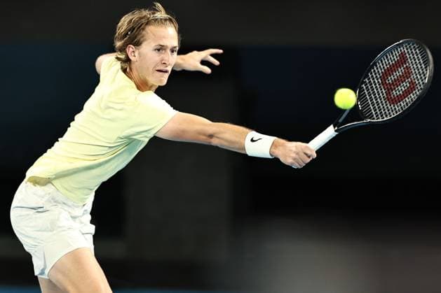 Sebastian Korda, USA, during quarter finals of 2023 Australian Open in Melbourne, 24 01 2023