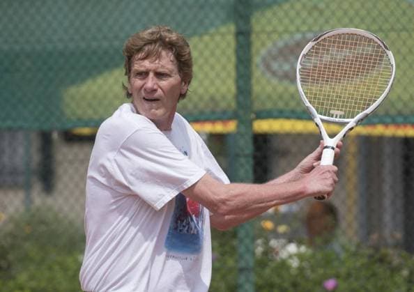 <p>Dietloff von Arnim, Präsdent des Deutschen Tennis Bund, DTB, spielt hier für Rochusclub Düsseldorf am Samstag, den 12. Juni 2021 in Duisburg. In der Tennis-Regionalliga Herren 60 spielt der Meidericher TC 03 gegen den Rochusclub Düsseldorf. Deutschland NRW Duisburg Copyright: TanjaxPickartz