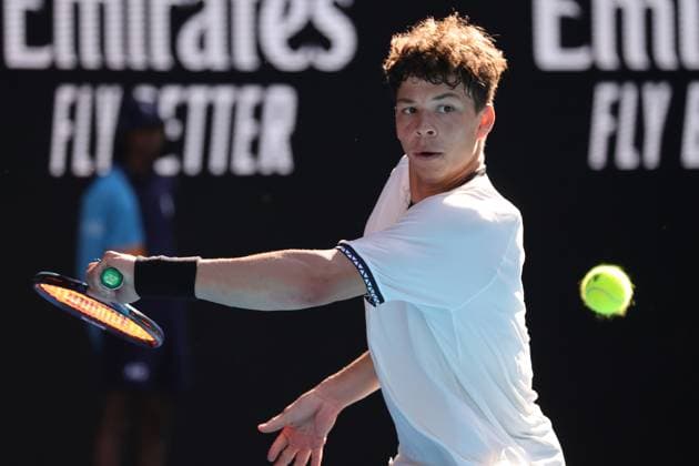 Ben Shelton of USA in action during the Quarter Final match between Tommy Paul of USA and Ben Shelton of USA, Day 10 at the Australian Open Tennis 2023 at Rod Laver Arena, Melbourne, Australia on 25 January 2023. Copyright: xPeterxDovganx 34782195