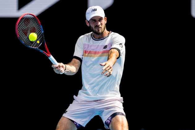 MELBOURNE, VIC - JANUARY 25: Tommy Paul of the United States of America in action during the Quarterfinals of the 2023 Australian Open on January 25 2023, at Melbourne Park in Melbourne, Australia. (Photo by Jason Heidrich Icon Sportswire) TENNIS: JAN 25 Australian Open Icon230125123