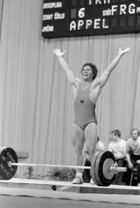 June 10-18, 1978. Havirov, Czechoslovak Socialist Republic. German weighlifter Horst Appel particpates in the men s under 82.5 kg event at the 57th European Weightlifting Championships. The exact date of the photograph is unknown. Igor Utkin TASS  16968367