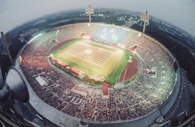 Moscow, USSR. A view of the Grand Sports Arena of the Central Lenin Stadium during the opening ceremony of the 1986 Summer Goodwill Games. Valery Zufarov TASS  17055359