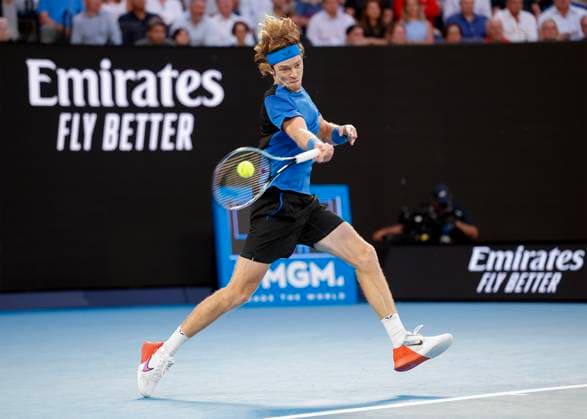 Andrey Rublev, Australian Open 2023, Melbourne Park, Melbourne, Victoria, Australia Copyright: xJuergenxHasenkopfx