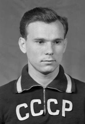 Moscow, USSR. 1958. Player of the Torpedo football club (Moscow) and the USSR national football team Valentin Ivanov poses for a photo. The exact date of the photograph is unknown. Leonid Dorensky TASS  32415039