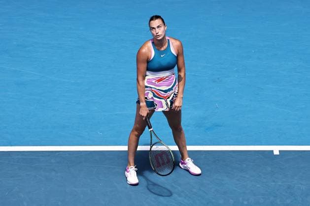 Aryna Sabalenka, BLR, during quarter finals of 2023 Australian Open in Melbourne, 25 01 2023