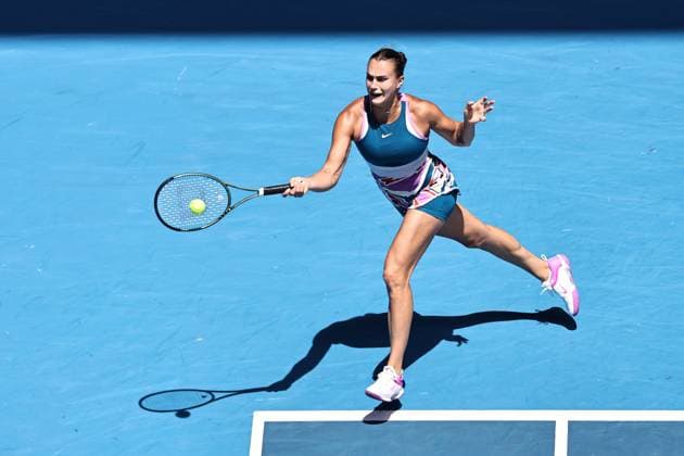 Aryna Sabalenka, BLR, during quarter finals of 2023 Australian Open in Melbourne, 25 01 2023