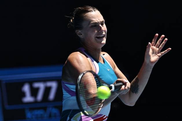 Aryna Sabalenka, BLR, during quarter finals of 2023 Australian Open in Melbourne, 25 01 2023