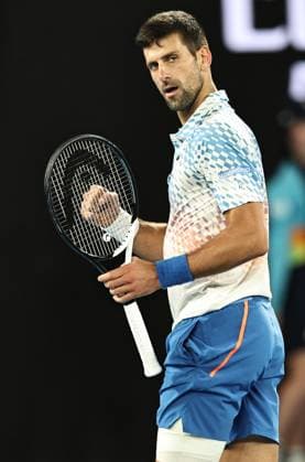 Novak Djokovic, SRB, during quarter finals of 2023 Australian Open in Melbourne, 25 01 2023
