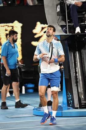 Novak Djokovic, SRB, during quarter finals of 2023 Australian Open in Melbourne, 25 01 2023