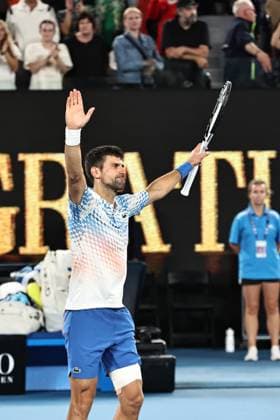 Novak Djokovic, SRB, during quarter finals of 2023 Australian Open in Melbourne, 25 01 2023
