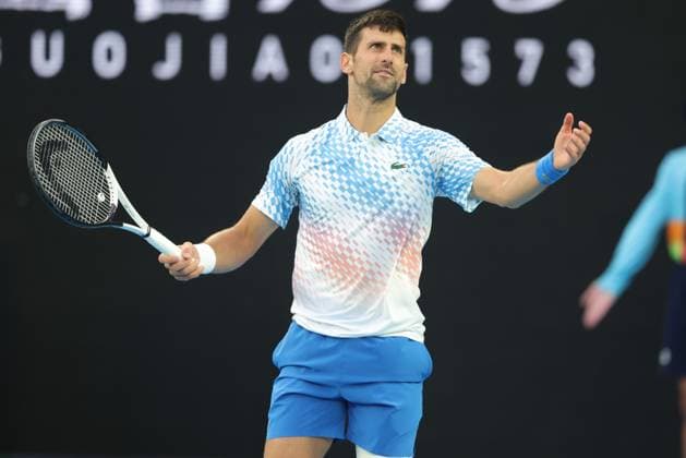Novak Djokovic, SRB, during quarter finals of 2023 Australian Open in Melbourne, 25 01 2023
