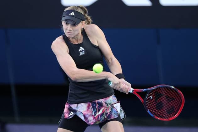 Sport Bilder des Tages Elena Rybakina of Kazakistan in action against Victoria Azarenka in the Semi Final, Day 11 at the Australian Open Tennis 2023 at Rod Laver Arena, Melbourne, Australia on 26 January 2023. Copyright: xPeterxDovganx 34782311