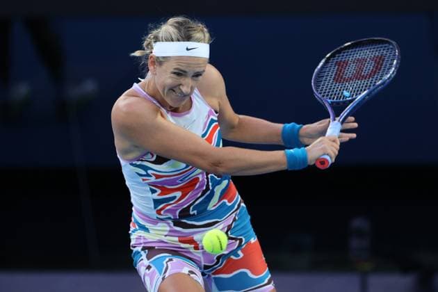 Victoria Azarenka in action against Elena Rybakina of Kazakistan in the Semi Final, Day 11 at the Australian Open Tennis 2023 at Rod Laver Arena, Melbourne, Australia on 26 January 2023. Copyright: xPeterxDovganx 34782333