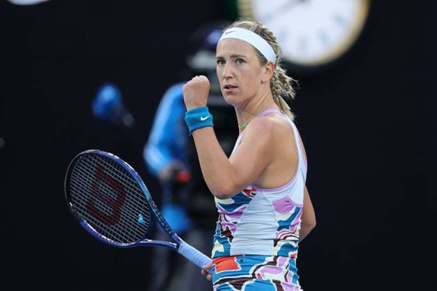 Victoria Azarenka in action against Elena Rybakina of Kazakistan in the Semi Final, Day 11 at the Australian Open Tennis 2023 at Rod Laver Arena, Melbourne, Australia on 26 January 2023. Copyright: xPeterxDovganx 34782338