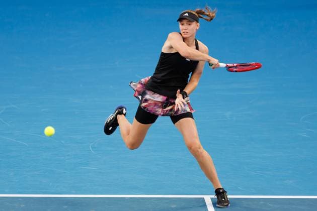 January 26, 2023: 22nd seed ELENA RYBAKINA of Kazakhstan in action against 24th seed VICTORIA AZARENKA of Belarus on Rod Laver Arena in a Women s Singles Semifinal match on day 11 of the 2023 Australian Open in Melbourne, Australia. Cal Media USA - ZUMAc04_ 20230126_zaf_c04_019 Copyright: xSydneyxLowx