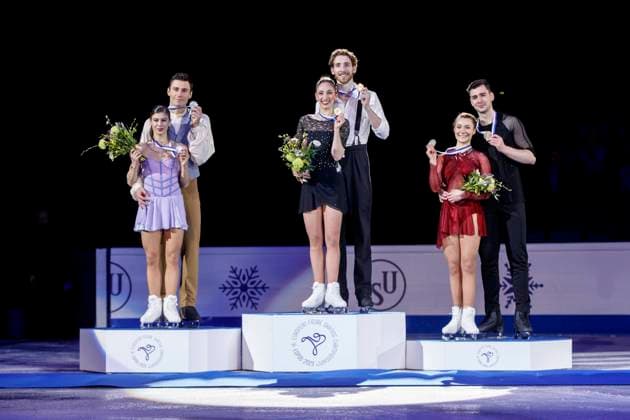 Bilder des Jahres 2023, Sport 01 Januar Sport Bilder des Tages 1. Sara Conti Niccolo Macii of Italy. 2. Rebecca Ghilardi Filippo Ambrosini of Italy. 3. Annika Hocke Robert Kunkel of Germany during the Pairs Free Skating program at the ISU European Figure skating, Eiskunstlauf Championships 2023 at Metro Areena in Espoo on January 26th. (Tomi Hänninen Newspix24) (Tomi Hänninen Newspix24)  Copyright: xTomixHänninenx np24_2TH1204