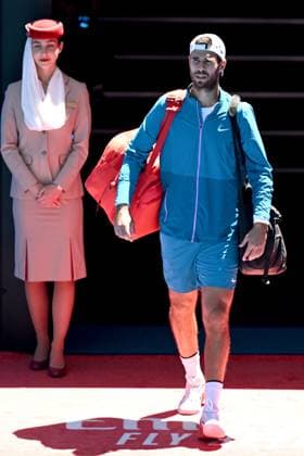 TENNIS AUSTRALIAN OPEN, Karen Khachanov of Russia walks out onto Rod Laver Arena ahead of the Men?s semi final match against Stefanos Tsitsipas of Greece at the 2023 Australian Open tennis championship at Melbourne Park in Melbourne, Friday, January 27, 2023. ( NO ARCHIVING, EDITORIAL USE ONLY, NO USE IN BOOKS WITHOUT CONSENT MELBOURNE VICTORIA AUSTRALIA  Copyright: xLUKASxCOCHx 20230127001757040873