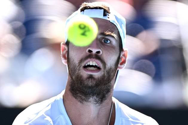 TENNIS AUSTRALIAN OPEN, Karen Khachanov of Russia looks to play a shot during the Men?s semi final match against Stefanos Tsitsipas of Greece at the 2023 Australian Open tennis championship at Melbourne Park in Melbourne, Friday, January 27, 2023. ( NO ARCHIVING, EDITORIAL USE ONLY, NO USE IN BOOKS WITHOUT CONSENT MELBOURNE VICTORIA AUSTRALIA  Copyright: xJOELxCARRETTx 20230127001757055542