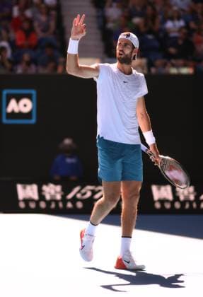 Mandatory Credit: Photo by James Gourley Shutterstock (13736332ax) Karen Khachanov during his semi-final match Australian Open, Day Twelve, Tennis, Melbourne Park, Melbourne, Australia - 27 Jan 2023 Australian Open, Day Twelve, Tennis, Melbourne Park, Melbourne, Australia - 27 Jan 2023  Copyright: xJamesxGourley Shutterstockx 13736332ax