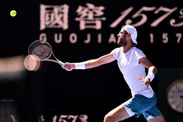 Mandatory Credit: Photo by James Gourley Shutterstock (13736332bh) Karen Khachanov during his semi-final match Australian Open, Day Twelve, Tennis, Melbourne Park, Melbourne, Australia - 27 Jan 2023 Australian Open, Day Twelve, Tennis, Melbourne Park, Melbourne, Australia - 27 Jan 2023  Copyright: xJamesxGourley Shutterstockx 13736332bh