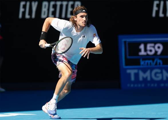 Stefanos Tsitsipas makes fist and cheers, jubilation, joy, emotion, Australian Open 2023, Melbourne Park, Melbourne, Victoria, Australia , Stefanos Tsitsipas Copyright: xJuergenxHasenkopfx