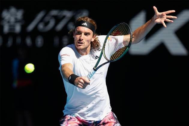 Stefanos Tsitsipas makes fist and cheers, jubilation, joy, emotion, Australian Open 2023, Melbourne Park, Melbourne, Victoria, Australia , Stefanos Tsitsipas Copyright: xJuergenxHasenkopfx