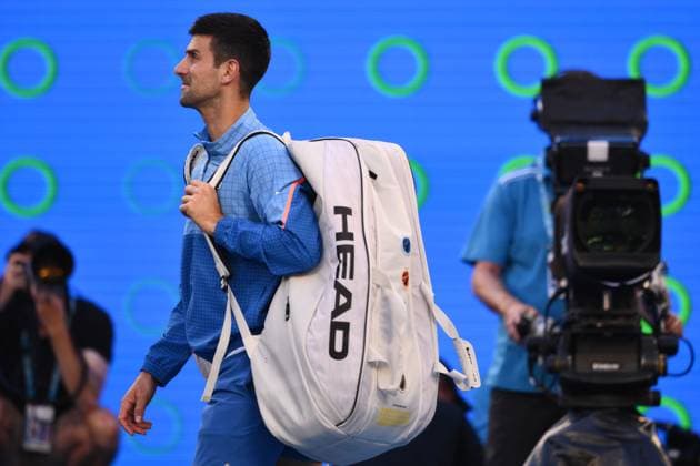 Mandatory Credit: Photo by James Gourley Shutterstock (13736332di) Novak Djokovic of Serbia Australian Open, Day Twelve, Tennis, Melbourne Park, Melbourne, Australia - 27 Jan 2023 Australian Open, Day Twelve, Tennis, Melbourne Park, Melbourne, Australia - 27 Jan 2023  Copyright: xJamesxGourley Shutterstockx 13736332di