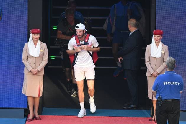 TENNIS AUSTRALIAN OPEN, Tommy Paul of the United States arrives for the Men?s semi final match against Novak Djokovic of Serbia at the 2023 Australian Open tennis championship at Melbourne Park in Melbourne, Thursday, January 26, 2023. ( NO ARCHIVING, EDITORIAL USE ONLY, NO USE IN BOOKS WITHOUT CONSENT MELBOURNE VICTORIA AUSTRALIA  Copyright: xLUKASxCOCHx 20230127001757095068