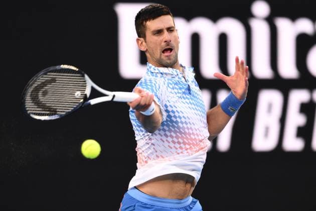 Mandatory Credit: Photo by James Gourley Shutterstock (13736332dn) Novak Djokovic of Serbia Australian Open, Day Twelve, Tennis, Melbourne Park, Melbourne, Australia - 27 Jan 2023 Australian Open, Day Twelve, Tennis, Melbourne Park, Melbourne, Australia - 27 Jan 2023  Copyright: xJamesxGourley Shutterstockx 13736332dn